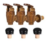 Ensemble de 3 Robinet de Barillet en Bois Vintage Rustique | Compatible Tonneau à Vin et Chêne, Maintien Fraîcheur, Prévient Évaporation, Usage Bar et Maison