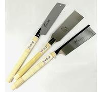 Ensemble de 3 scies japonaises 250mm Classic Shogun, comprenant kataba, dozuki et ryoba avec une poignée droite en bois. Fabricant de scies manuelles professionnelles