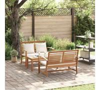 vidaXL Ensemble de canapés de jardin 3 pcs Nature bois massif teck