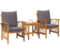 vidaXL Ensemble canapé de jardin 3 pièces 4106450 – Bois massif acacia huile naturelle avec coussins