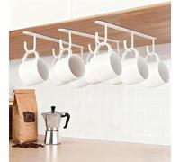 Ensemble de 3 supports pour tasses, comprenant 12 crochets, porte-tasses suspendu (blanc)