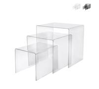 Ensemble de 3 tables basses en plexiglas transparent Trix