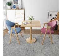 Ensemble de 3 tables de salle à manger modernes pour 2 tables de comptoir carrées avec 2 chaises en tissu et tabourets de bar Bleu