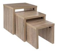 Trio de Tables Gigognes encastrables en MDF - Hauteur 45 cm