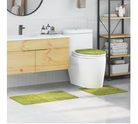 Vidaxl Ensemble De Tapis De Bain Antidérapants 3 Pcs Vert Pp