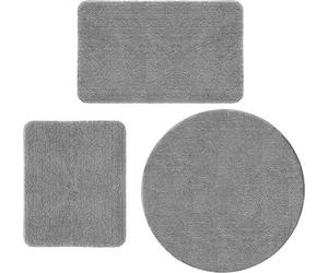 Ensemble de 3 tapis de sol Famanu, antidérapants, en microfibre, de 80 cm de diamètre, de couleur anthracite