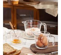 Ensemble de 3 tasses à mesurer en verre, comprend des tasses à mesurer en verre borosilicaté résistant à la chaleur, mesure précise, convient pour le micro-ondes et le four, tasses à mesurer pour la c