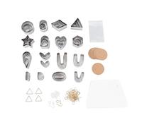 Ensemble de 30 emporte-pièces en pâte polymère en forme de cercle, 60 accessoires pour boucles d'oreilles, outils en argile polymère avec sacs pour la fabrication de bijoux,