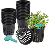Ensemble de 30 pots en plastique pour hydroponie et aquaponie, de la marque Unyqoos®, résistants aux UV, avec système de drainage par fentes, réutilisables – idéaux pour les orchidées et les herbes ar