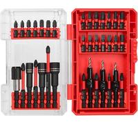 Ensemble de 35 pièces, prêt pour un usage intensif, comprenant une mallette de rangement, 28 embouts de tournevis magnétiques, 3 forets à frapper et 3 clés plates, ainsi qu'un mandrin à changement rap