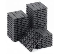 Ensemble de 36 dalles de terrasse, dimensions 30x30x2 cm, en polyéthylène (PE), clipsables, avec système de drainage