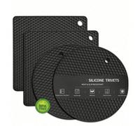 Ensemble de 4/2 pièces de tapis en silicone - Manique antidérapante résistante à la chaleur, set de table et sous-verre résistants à la chaleur, tapis isolant pour micro-ondes, marmite, bol et plan de