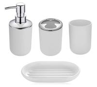 Ensemble de 4 accessoires de salle de bain, couleur blanche