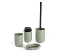 Set 4 Access, SDB, Gobelet, Distributeur Savon, Brosse WC Green, 12,7x7,3 cm