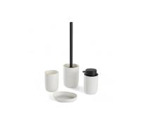 Set 4 Access, SDB, Gobelet, Distributeur Savon, Brosse WC White, 12,7x7,3 cm
