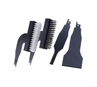 Ensemble de 4 Accessoires pour Scie Alternative avec Brosses en Nylon | et Grattoirs en Acier, pour la Plupart des Scies, pour Nettoyage de pour carrelage, Décapage d\'Enduit et