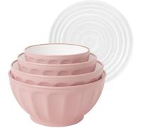 Ensemble de 4 bols mélangeurs Ibenzoa® (1,3/2,2/3,6/4,8 litres) – Bols en plastique sans BPA, avec couvercles, adaptés au micro-ondes et au lave-vaisselle, de -20°C à 100°C, épaisseur de paroi de 5 mm