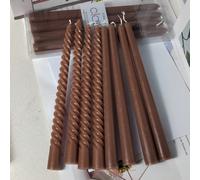 Ensemble de 4 bougies torsadées sans goutte de 10 pouces - Bougies torsadées marron cacao, parfaites pour le printemps - Sans fumée, sans odeur, longue durée de combustion - Bougies colorées moulées à