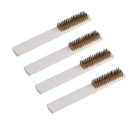 Ensemble de 4 Brosses en Laiton Avec Manche Bois, 2.5x20.5 cm, Adaptées à L'élimination La Rouille, Au Polissage, à L'élimination Des Taches Portes et Fenêtres de Peinture