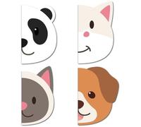 Ensemble de 4 carnets Benzoa® A5 lignés – 32 feuilles par carnet (148 x 210 mm), couvertures robustes, papier de haute qualité, motifs animaliers (chat, chien, cheval, panda)