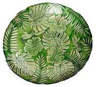 Ensemble de 4 centres ronds en verre avec des feuilles vertes, dimensions : 40 x 40 x 7 cm