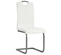 Ensemble de 4 Chaises Clever Blanches en Cuir Artificiel pour Salle | Cadre en acier robuste, capacité 110 kg, rembourrage mousse, montage facile, design moderne