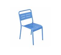 Bergame ensemble de 4 chaises de jardin empilables bleues