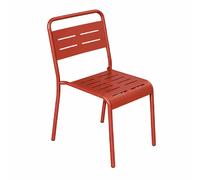 Bergame ensemble de 4 chaises de jardin empilables terracotta