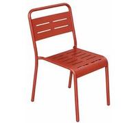 Bergame ensemble de 4 chaises de jardin empilables terracotta