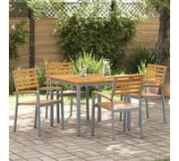 vidaXL Chaise de jardin, lot de 4, marron, 56 x 57 x 87 cm, bois massif d'acacia