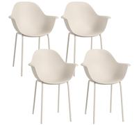 Ensemble de 4 chaises de jardin Outsunny, chaises de salle à manger, chaises de balcon avec dossier et accoudoirs