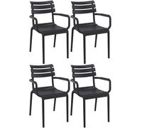Ensemble de 4 chaises de jardin Paris, couleur noire.