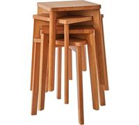 Ensemble de 4 chaises de salle à manger, chaise empilable en bois avec tapis antidérapant, idéale pour les salles de classe, votre cuisine, votre salle à manger ou un espace de type pub à domicile. Bo