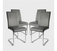 Produce Shop Lot de 4 chaises de salon contemporain Moiré - Gris