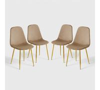 Ensemble de 4 chaises en velours d'intérieur Lunaria