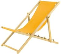 Ensemble de 4 chaises pliantes jaunes en bois, avec système de sécurité. Chaise pliante, transat, chaise longue de plage, chaise longue de jardin