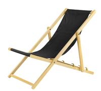 Ensemble de 4 chaises pliantes noires en bois, avec système de sécurité. Chaises pliantes, transats, chaises longues pour la plage, chaises longues de jardin