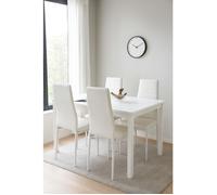Ensemble de 4 chaises pour cuisine / salon blanches en cuir écologique