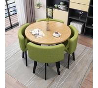Ensemble de 4 chaises rondes pour cuisine, petit ensemble table de conférence avec 4 chaises, table basse et chaises combinées pour balcon, salon et salle à manger, utilisé pour le salon et la cuisi