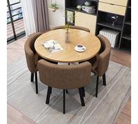 Ensemble de 4 chaises rondes pour cuisine, petit ensemble table de conférence avec 4 chaises, table basse et chaises combinées pour balcon, salon et salle à manger, utilisé pour le salon et la cuisi