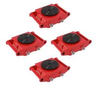 Ensemble de 4 Chariots de manutention Robustes, Chariot à poulie rotative à 360°, Usage Industriel, capacité de Charge de 13 200 LB, 4 Roues - idéal pour Le déplacement d'équipements (Rouge)