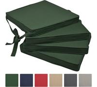 Ensemble de 4 coussins de siège premium Ibzoa®, composition : 60 % coton / 40 % polyester, dimensions : 45 x 40 x 5 cm, respirants et conservant leur forme