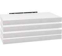 Ensemble de 4 étagères murales en MDF, couleur blanche, dimensions : 50 x 22,9 x 3,8 cm
