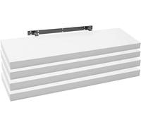 Ensemble de 4 étagères murales en MDF, couleur blanche, dimensions : 80 x 22,9 x 3,8 cm