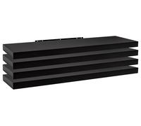 Ensemble de 4 étagères murales en MDF, de couleur noire, dimensions : 120 x 22,9 x 3,8 cm