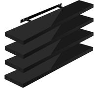 Ensemble de 4 étagères murales flottantes | Noir | 100x22,9x3,8 cm