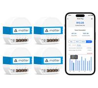 Ensemble de 4 interrupteurs muraux pour réseau Wi-Fi, avec surveillance de la consommation d'énergie, pour la maison connectée