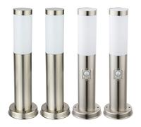 Ensemble de 4 lampes sur pied d'extérieur à LED RVB télécommande dimmable détecteur de mouvement en acier inoxydable lumières de chemin de jardin