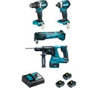 Ensemble de 4 Machines 18V Li-Ion MAKITA DLX4109TJ 5 Ah (DDF484 + DTD154 + DHR243 + DTM51)