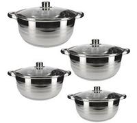 Cheffinger Ensemble de 4 Marmite Inox Gris